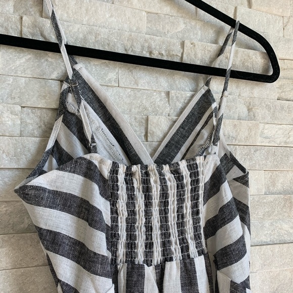 Linen Striped Asymmetrical Button Down Dress - Picture 7 of 8
